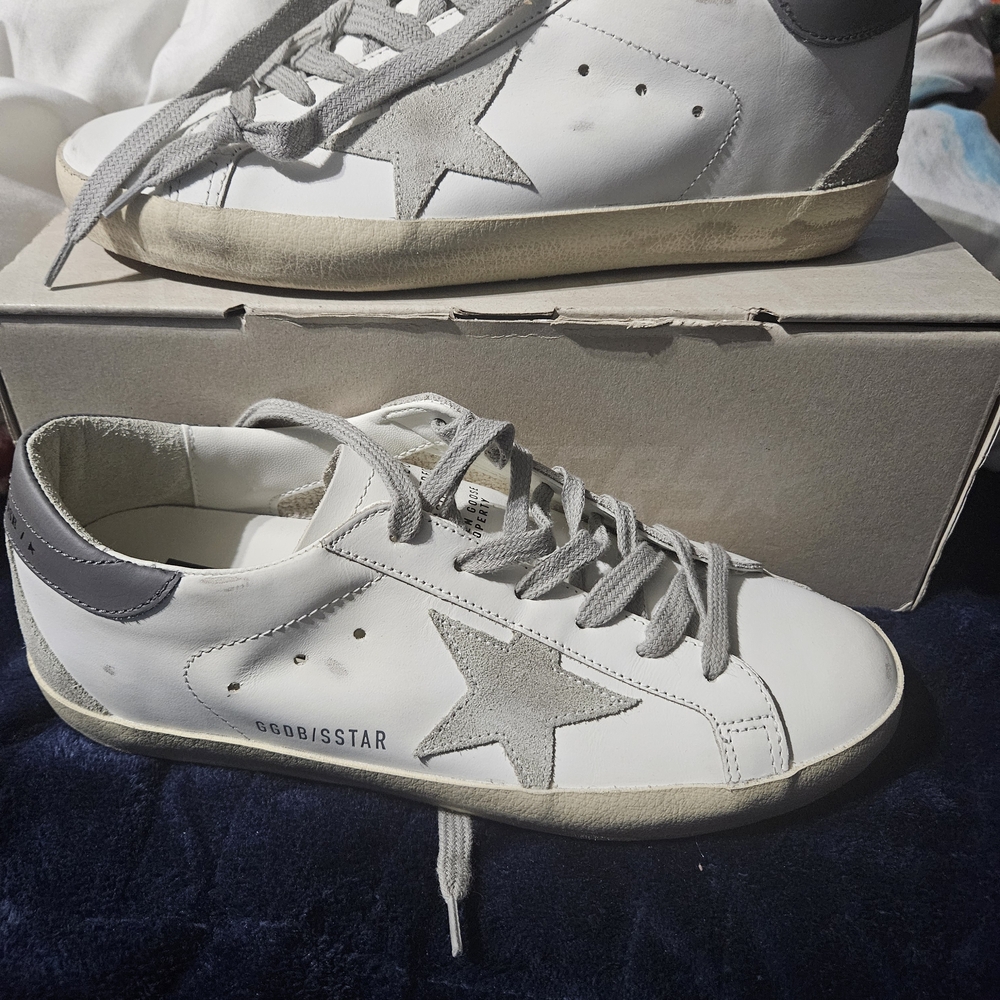 White and Gray Star Sneakers